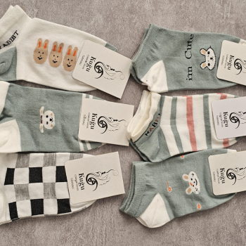 جوراب فانتزی زنانه،دخترانه طرح خرگوش سفید،سبز|جین ۳،۶،۱۲ تایی