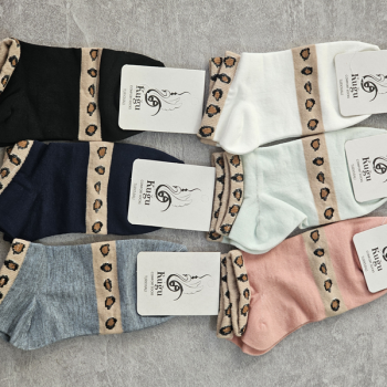 جوراب مچی اسپرت طرح پلنگی جین 3،6،12 تایی